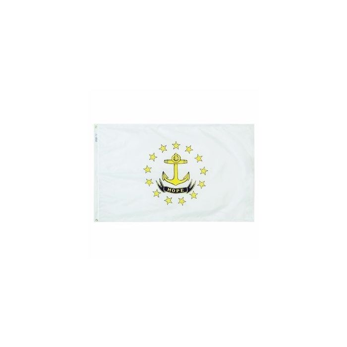 Rhode island flag in state map shape Royalty Free Vector