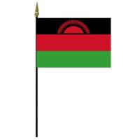 Malawi Stick Flag - 4 in X 6 in - Pack of 12