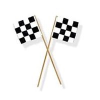 Mounted Checkered Racing Flag 8"X12"