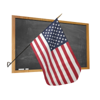 Premium Classroom U.S. Flag with Staff and Wall Bracket