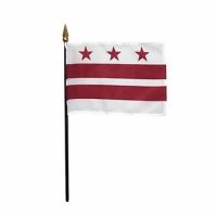 District of Columbia Stick Flags - 4 in X 6 in - Pack of 12