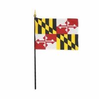 Maryland Stick Flags - 4 in X 6 in - Pack of 12