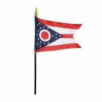Ohio Stick Flags - 4 in X 6 in - Pack of 12