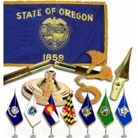 Indoor Mounted Oregon State Flag Sets