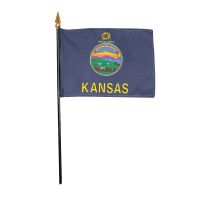 Kansas Stick Flags - 8 in X 12 in