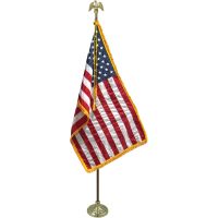 Deluxe U.S. Nylon Indoor Flag Set