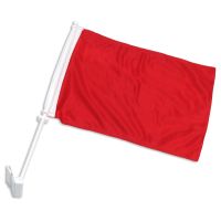 Double-Sided Car Flag - Red