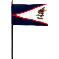 American Samoa Stick Flags - 4 in X 6 in - Pack of 12