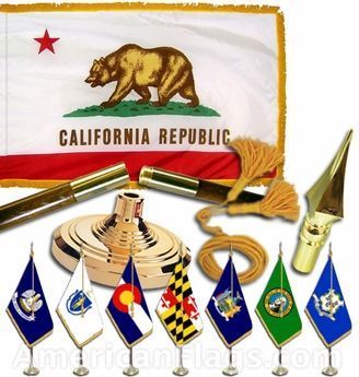 California Flag Set - Indoor | AmericanFlags.com