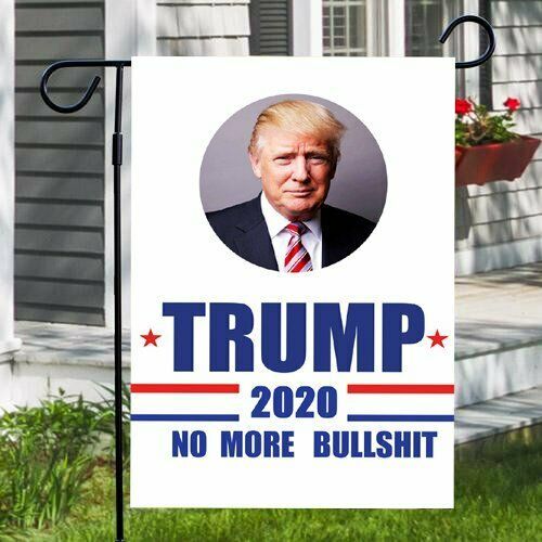 Trump No More BS Bullshit 2020 RWB Striped 100D Woven Poly Nylon 2x3 2'x3' Flag 