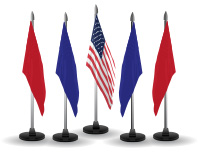 American flag centered in a group